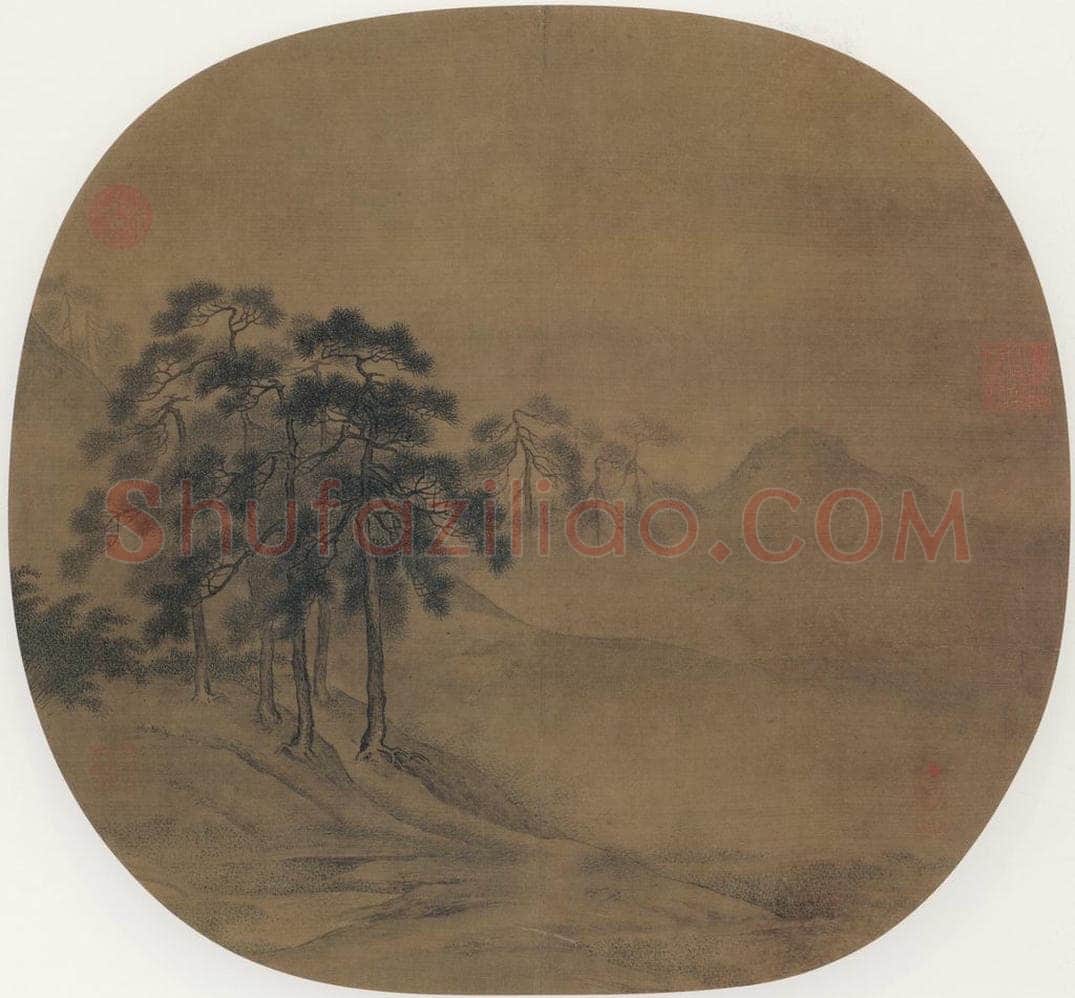 宋 佚名 松岡暮色 书画作品