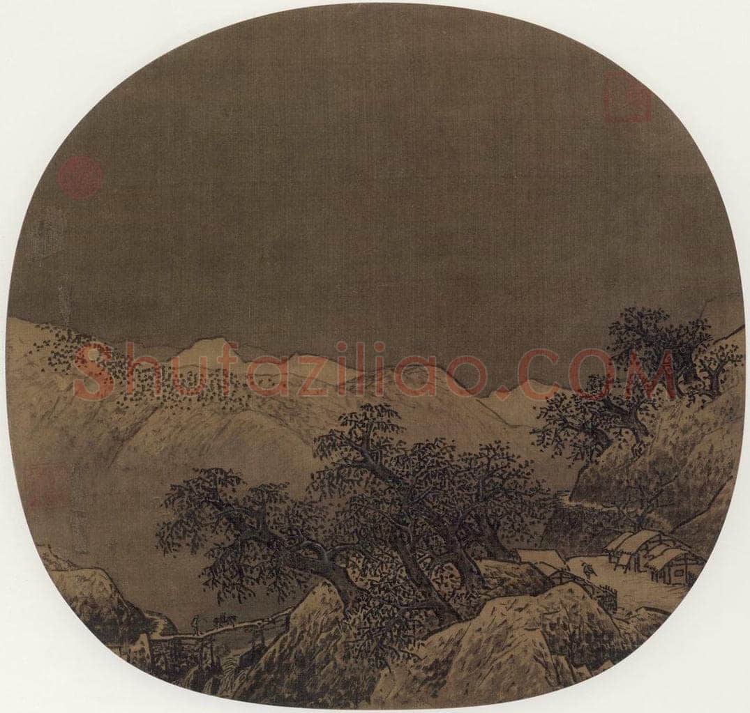 宋 佚名 云关雪栈 书画作品