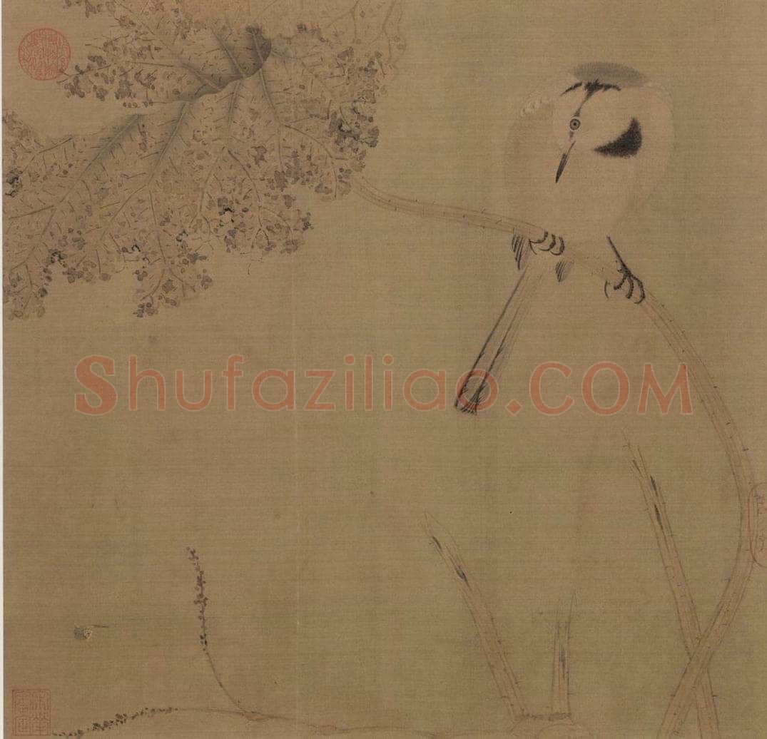 宋朝 佚名 《鶺鴒荷叶图》 书画作品