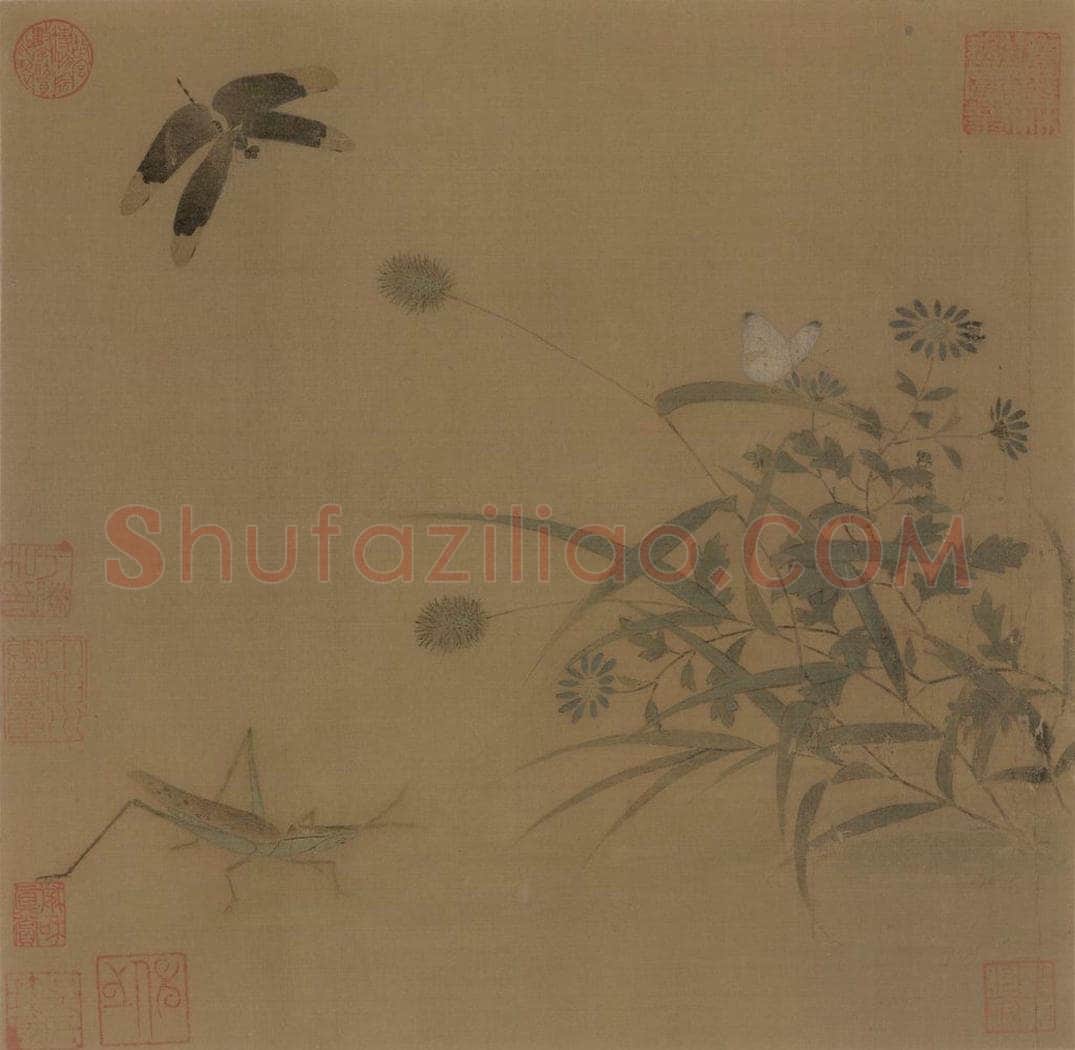 宋朝 佚名 《写生草虫图》 书画作品