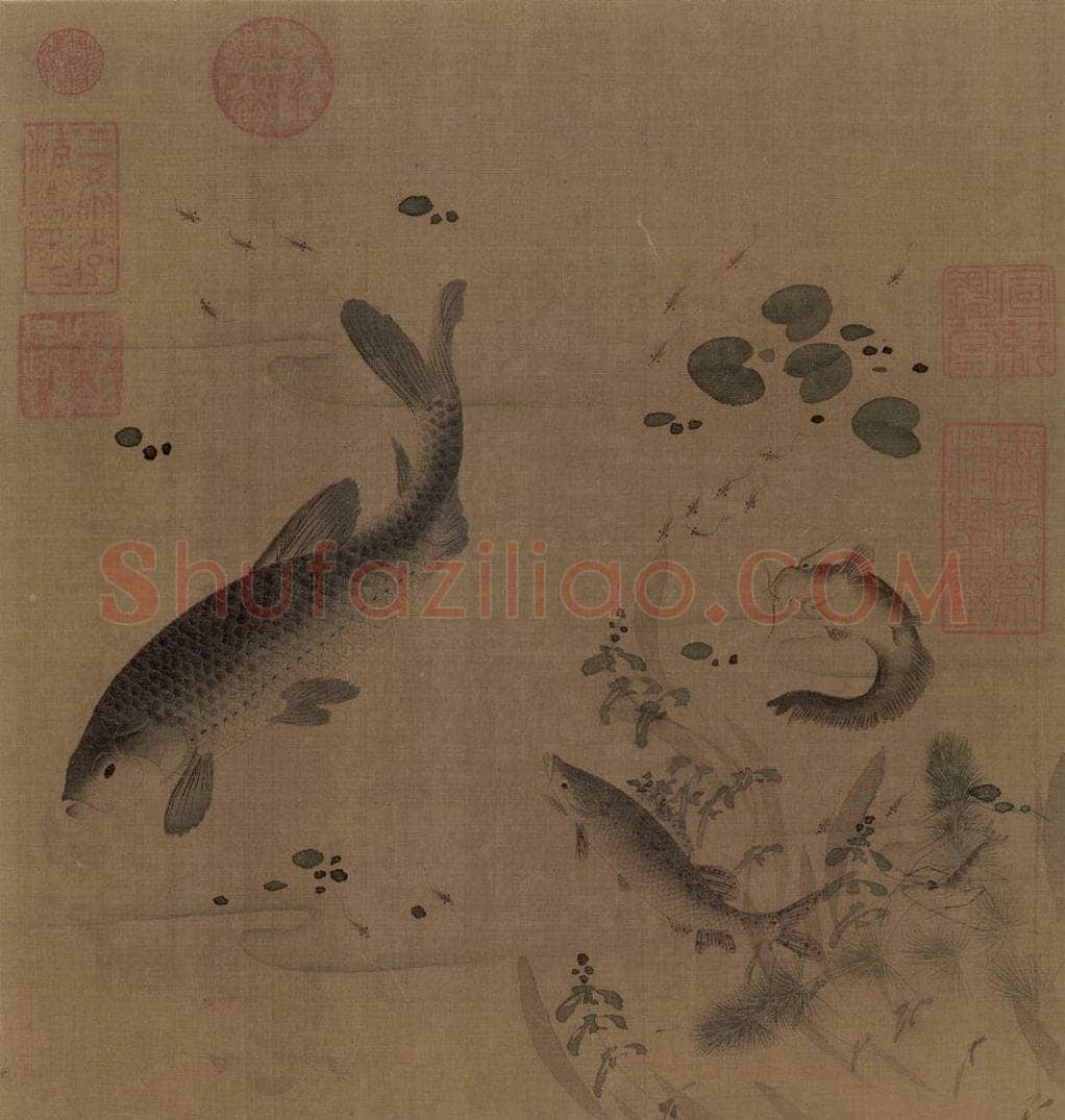 宋朝 佚名 《春溪水族图》 书画作品
