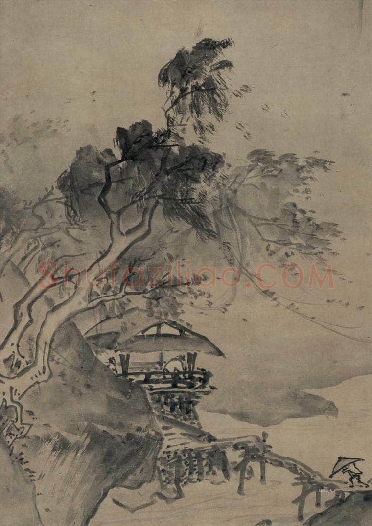 宋 夏珪 《风雨山水图》 书画作品
