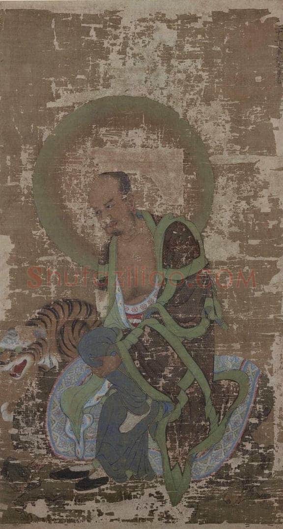 宋 赵璚 《第九尊者-半讬迦尊者图》 书画作品