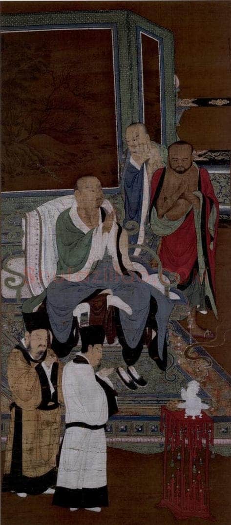 宋 陆信忠 《第五尊者-诺矩罗尊者图》 书画作品