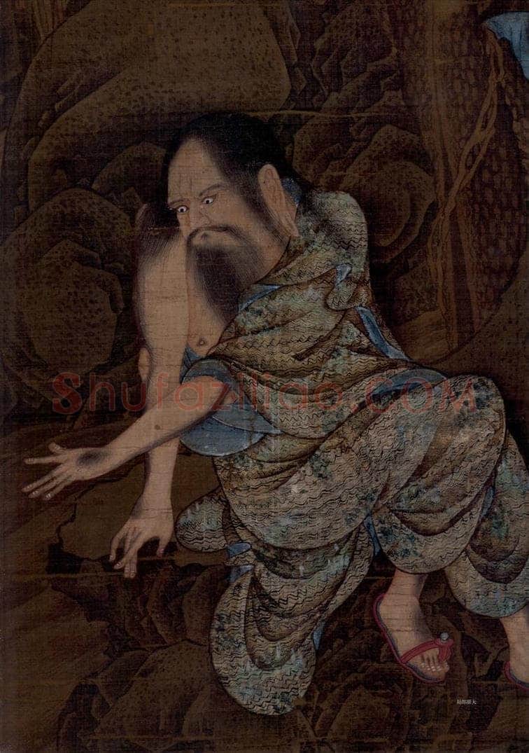 宋 陆信忠 《第十一尊者-罗怙罗尊者图》 书画作品