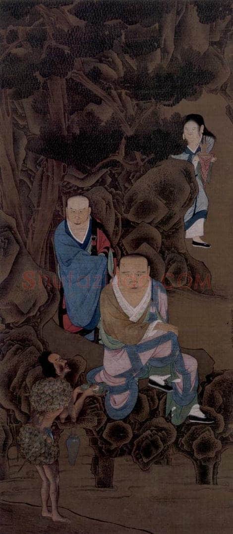 宋 陆信忠 《第十五尊者-阿氏多尊者图》 书画作品