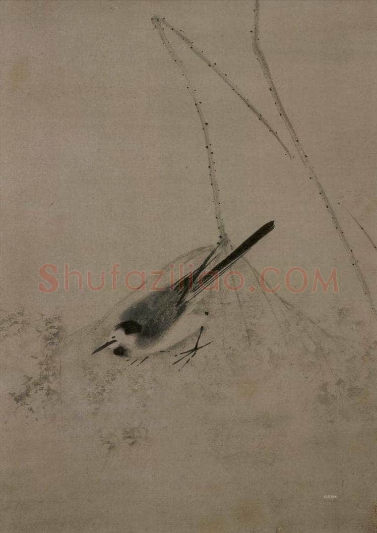宋 牧溪 《翡翠鹡鸰图（2）》 书画作品