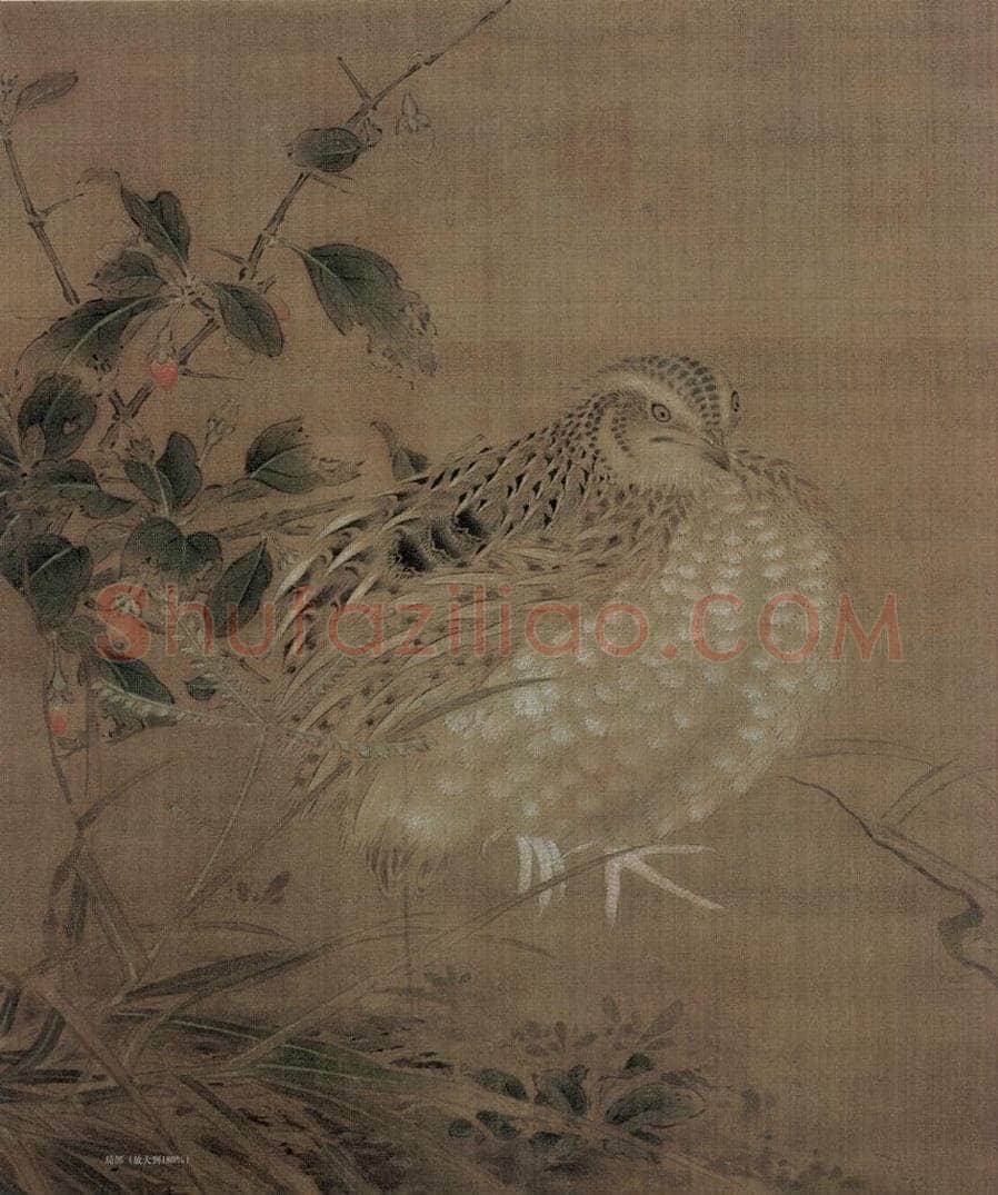 宋 李安忠 《鹑图》 书画作品