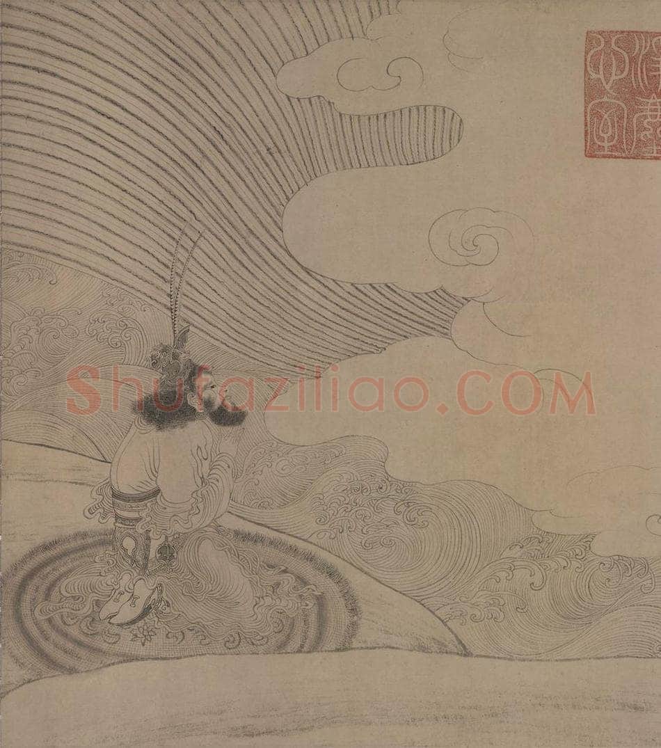 宋朝 佚名 《番王礼佛图》 书画作品