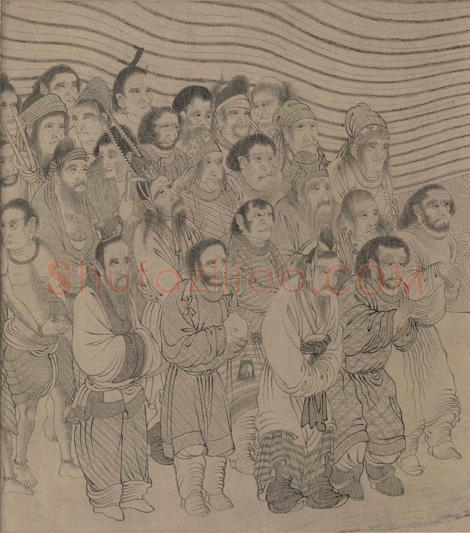 宋朝 佚名 《番王礼佛图》 书画作品