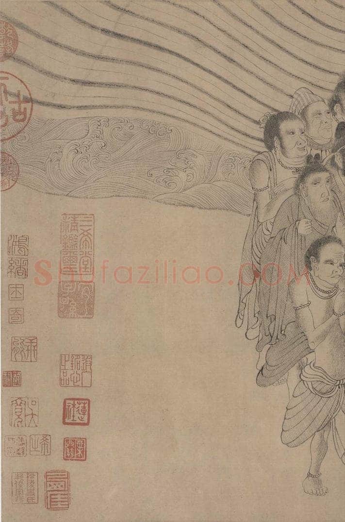 宋朝 佚名 《番王礼佛图》 书画作品