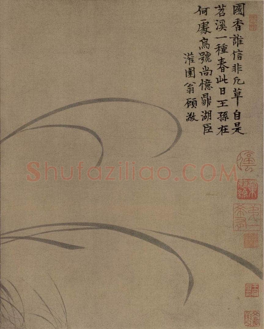 宋 赵孟坚 《墨兰图》 书画作品