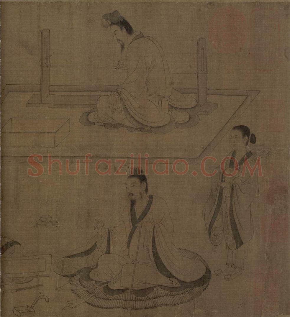 宋 佚名 《摹顾恺之斲琴图》 书画作品