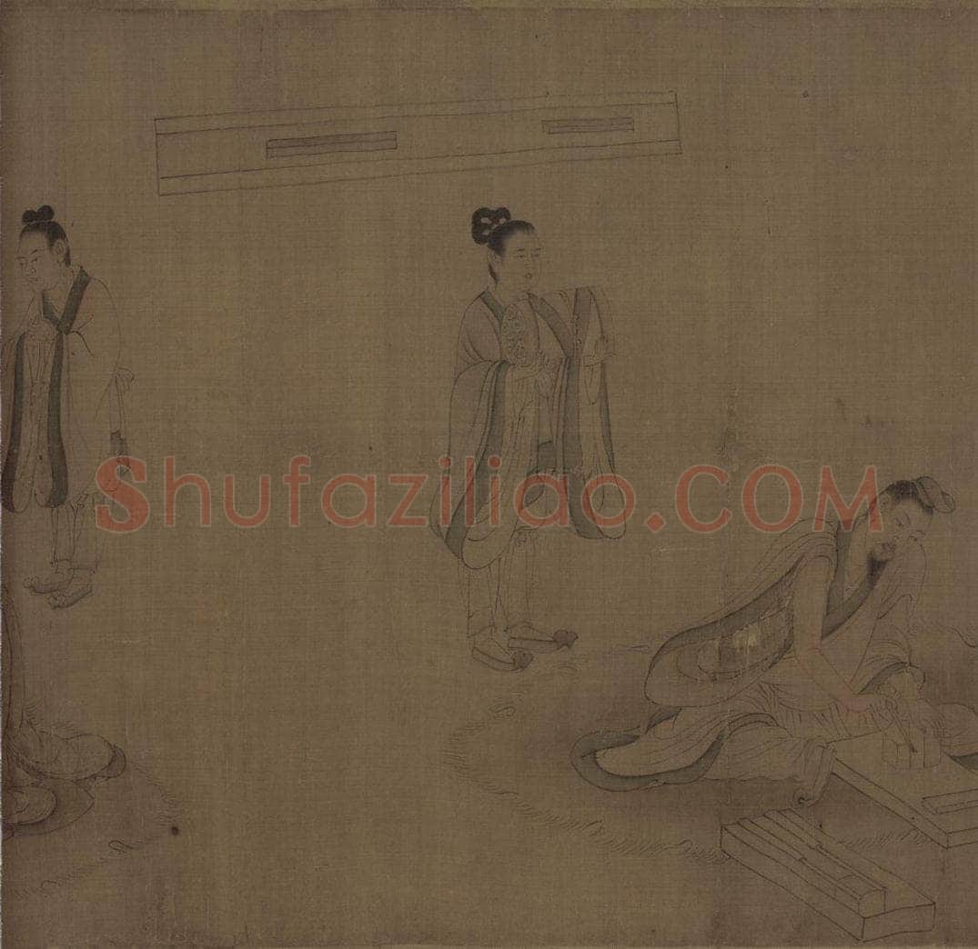 宋 佚名 《摹顾恺之斲琴图》 书画作品