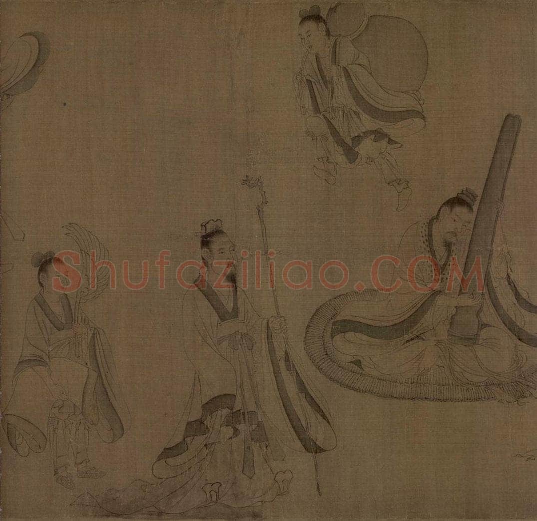 宋 佚名 《摹顾恺之斲琴图》 书画作品