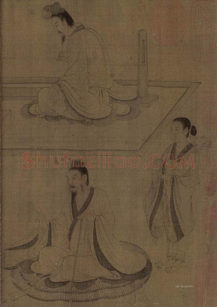 宋 佚名 《摹顾恺之斲琴图》 书画作品