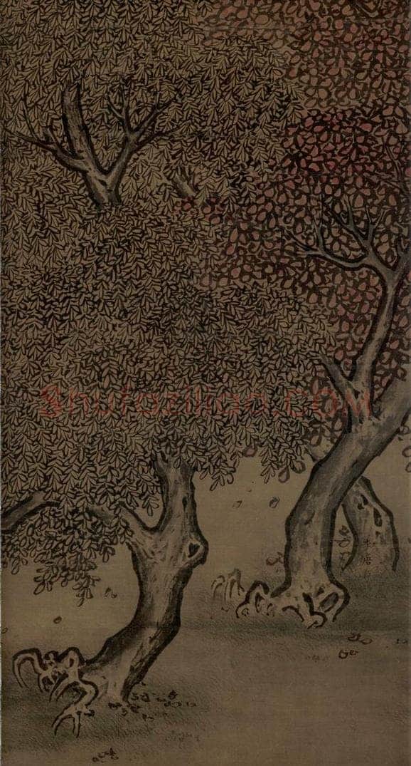 宋 佚名 《秋林放犊图》 书画作品