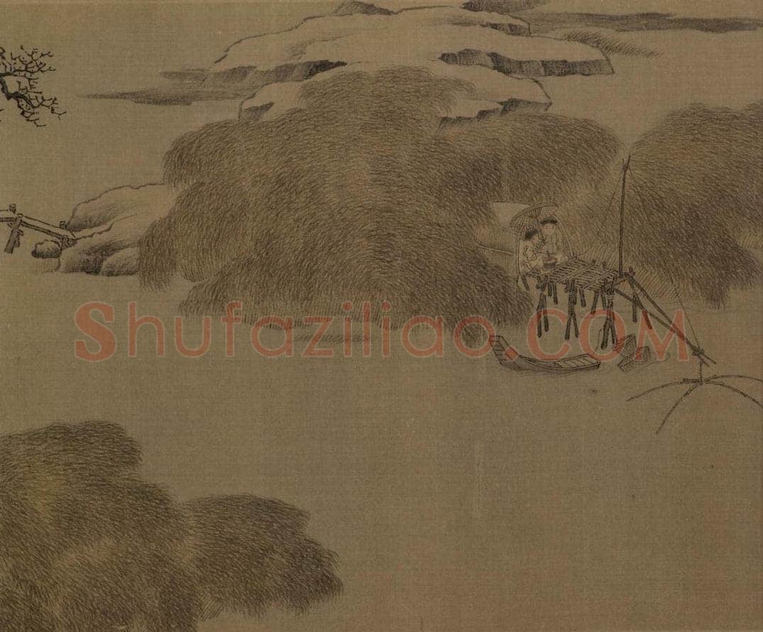 宋 佚名 《雪渔图》 书画作品