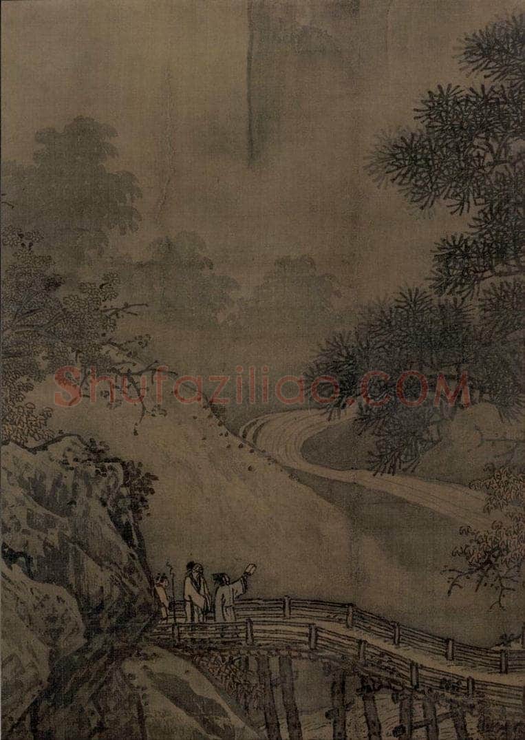 宋 佚名 《秋山红树图》 书画作品