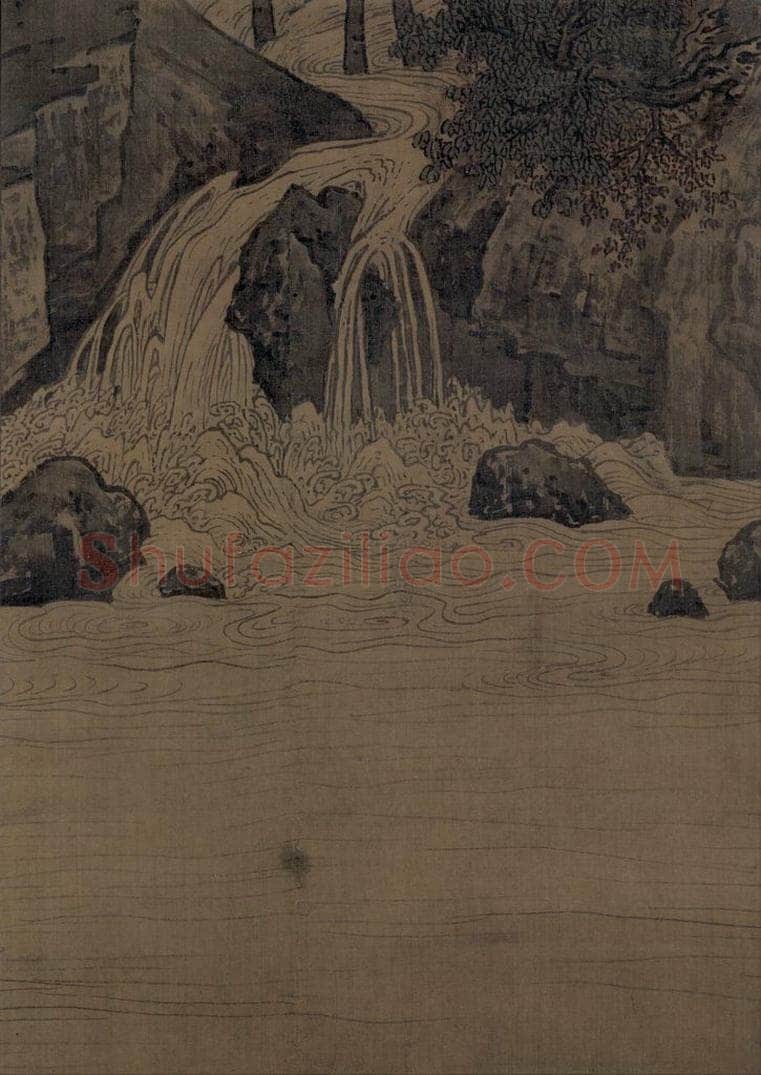 宋 佚名 《秋山红树图》 书画作品