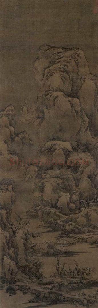 宋 佚名 《雪山行旅图》 书画作品