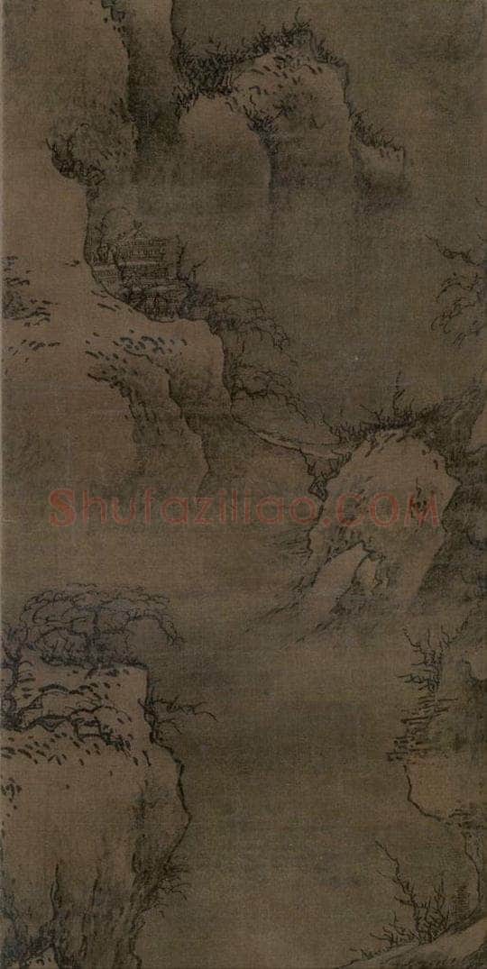 宋 佚名 《雪山行旅图》 书画作品