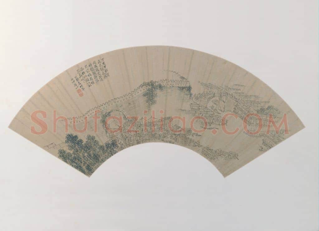 张宏阊门舟阻图扇页 | 故宫绘画藏品