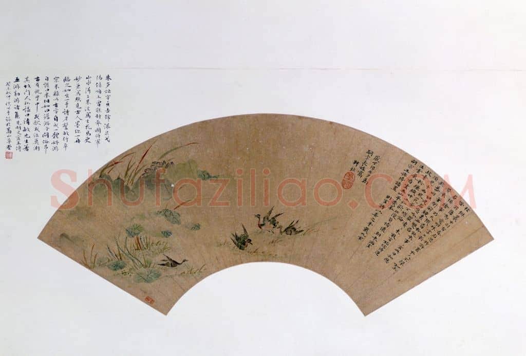 朱多炡荷花野凫图扇页 | 故宫绘画藏品