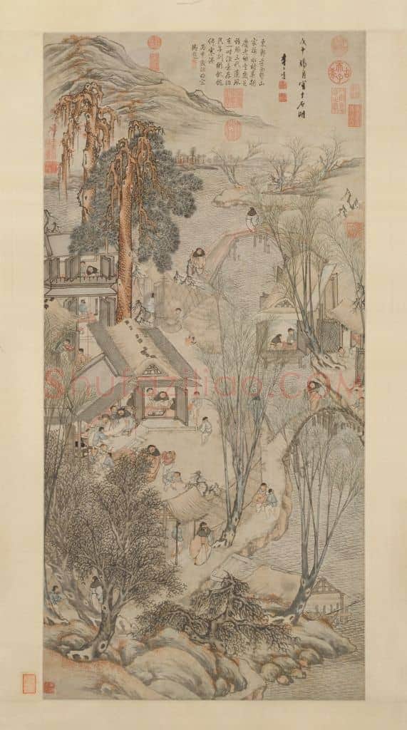 李士达岁朝村庆图轴 | 故宫绘画藏品