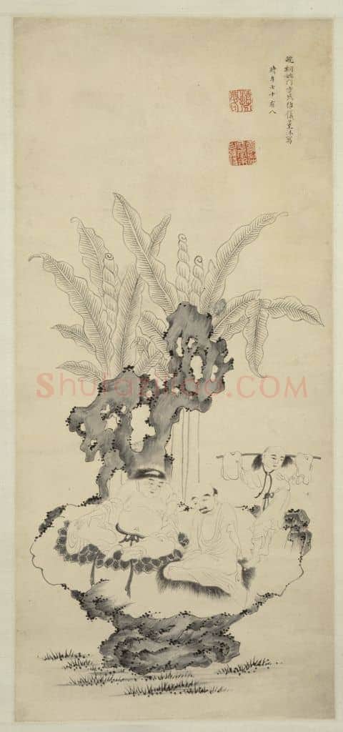 方维仪蕉石罗汉像轴 | 故宫绘画藏品