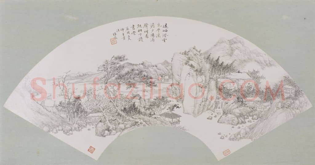 钱维乔松堂读书图扇页 | 故宫绘画藏品
