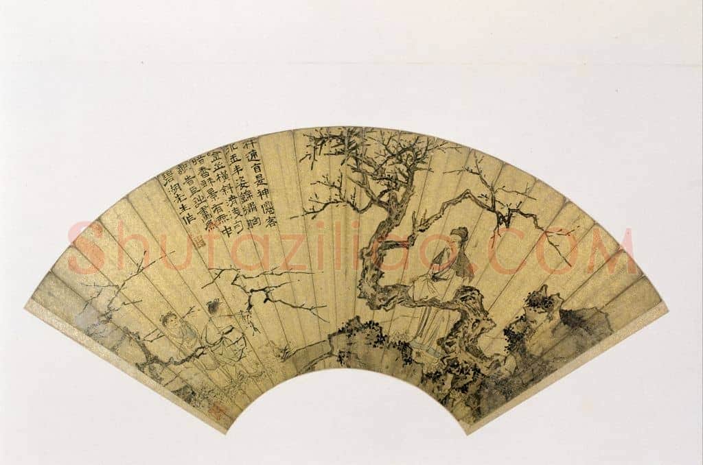 谢时臣《选梅折枝图》扇页 | 故宫绘画藏品