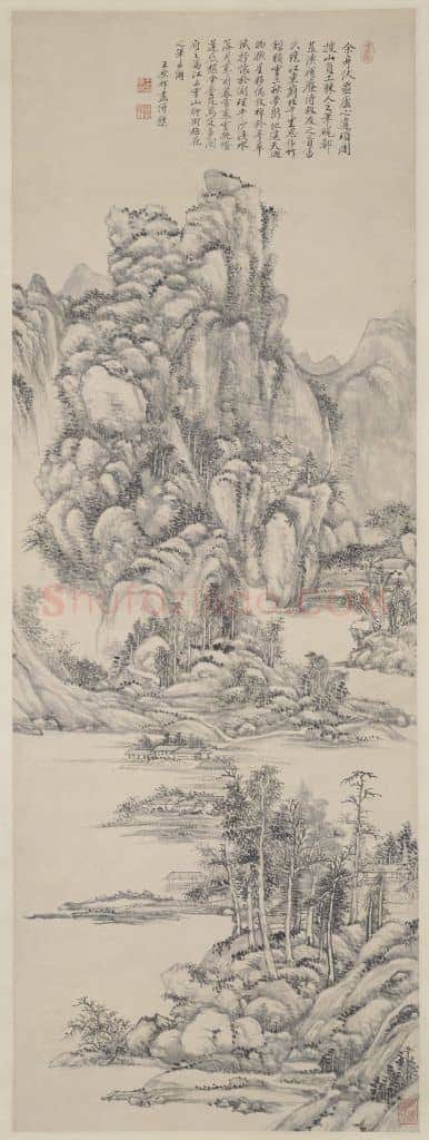 王原祁仿吴镇山水图轴 | 故宫绘画藏品