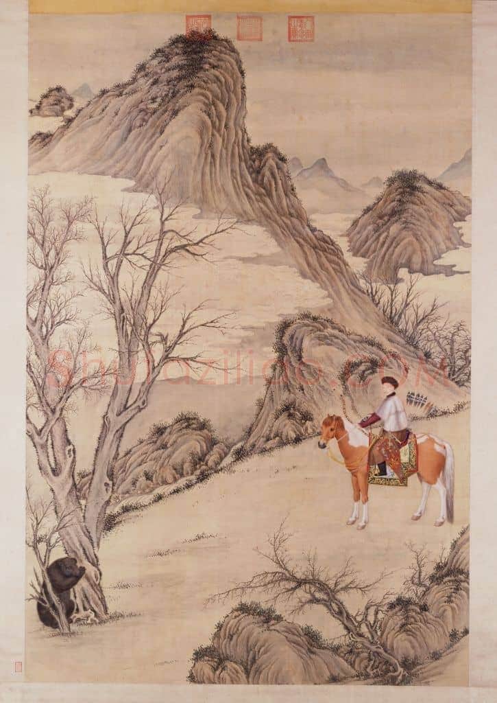 郎世宁等乾隆皇帝殪熊图轴 | 故宫绘画藏品