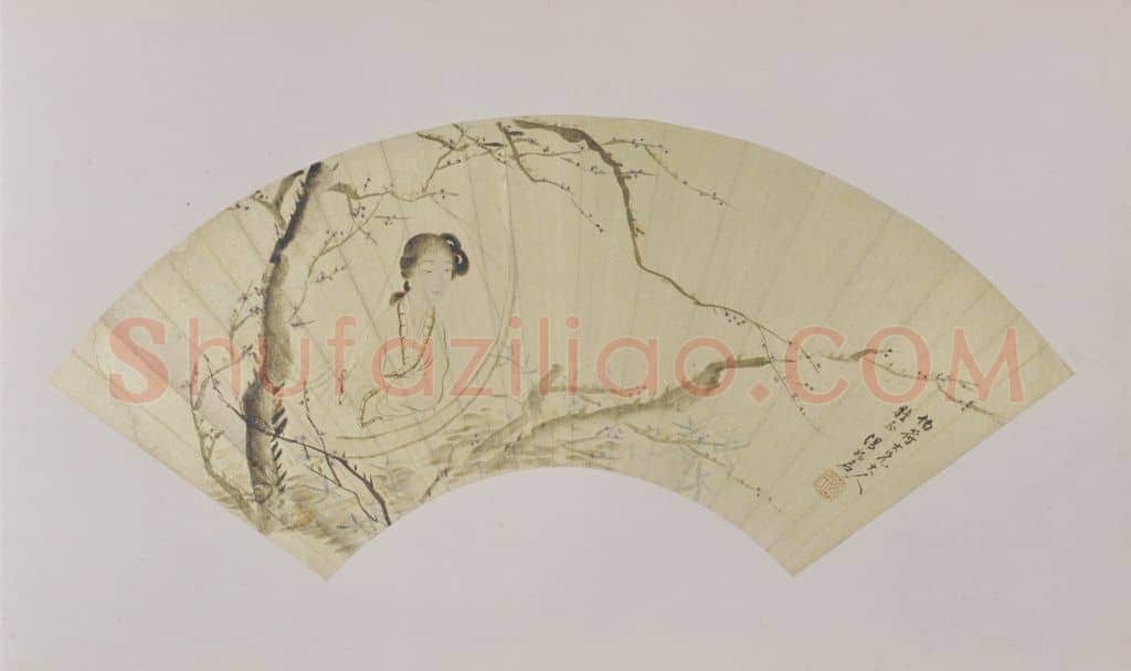 汤禄名梅竹仕女图扇页 | 故宫绘画藏品