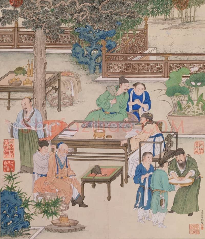 姚文瀚《仿宋人勘书图》轴 | 故宫绘画藏品