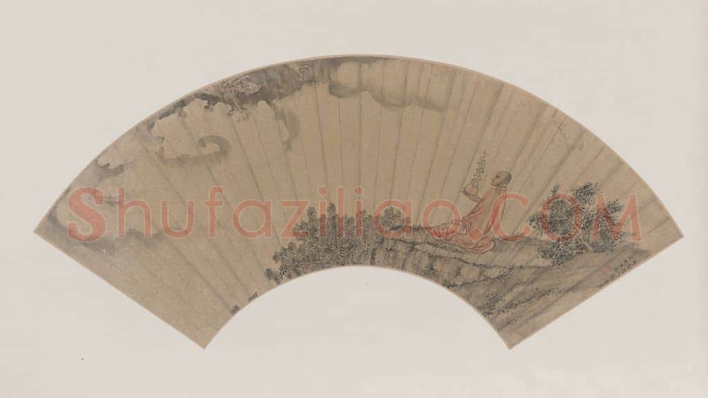 郑重降龙罗汉像扇页 | 故宫绘画藏品