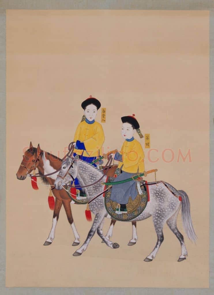 英嫔春贵人乘马图轴 | 故宫绘画藏品
