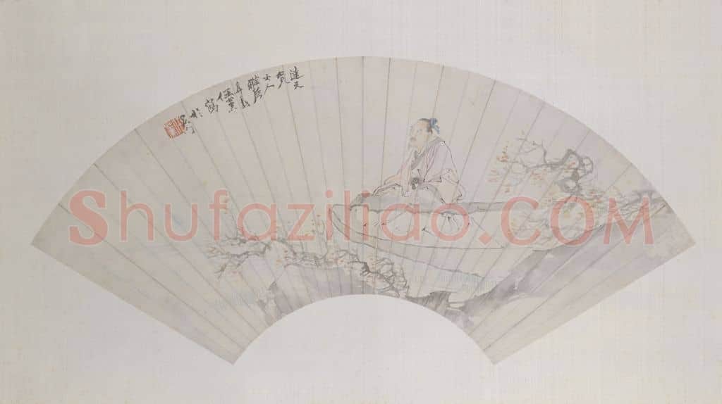 任薰停琴待月图扇页 | 故宫绘画藏品