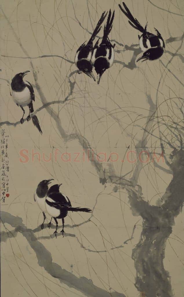 徐悲鸿柳鹊图轴 | 故宫绘画藏品