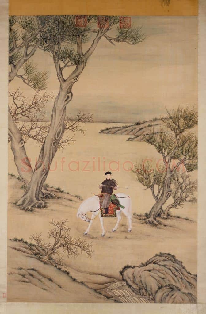 郎世宁等乾隆皇帝挟矢图轴 | 故宫绘画藏品