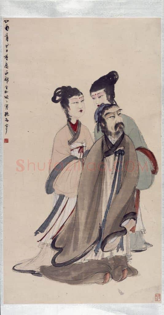 傅抱石东山携姬图轴 | 故宫绘画藏品