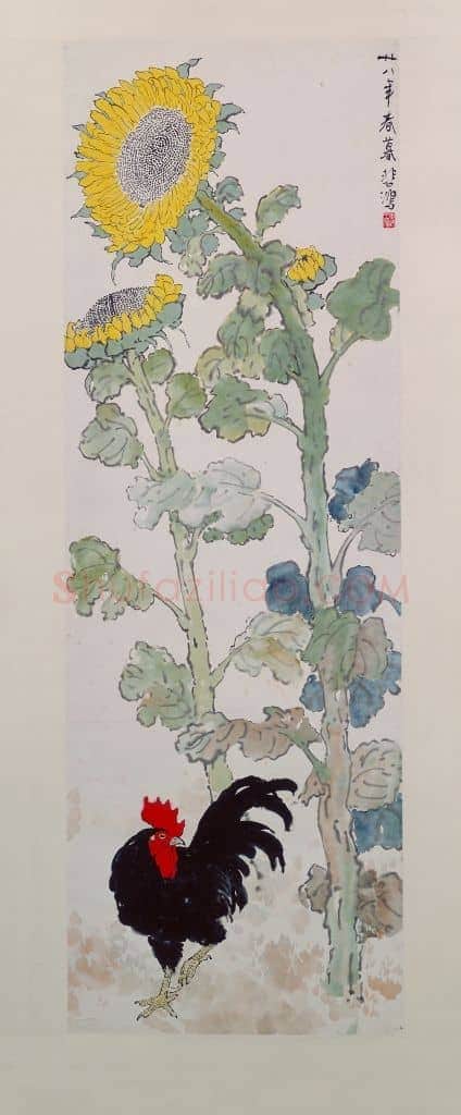 徐悲鸿葵花雄鸡图轴 | 故宫绘画藏品