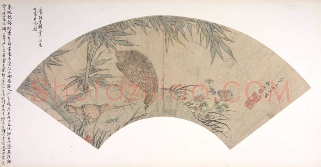 朱统錝竹鹑图扇页 | 故宫绘画藏品