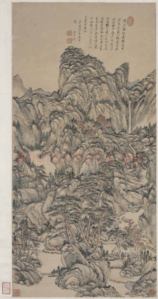 王原祁仿王蒙秋山萧寺图轴 | 故宫绘画藏品