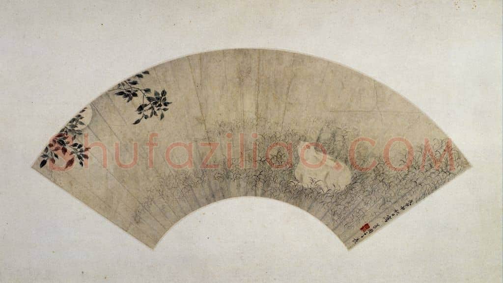 李世倬桂花月兔图扇页 | 故宫绘画藏品