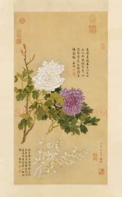 邹一桂牡丹兰蕙图轴 | 故宫绘画藏品