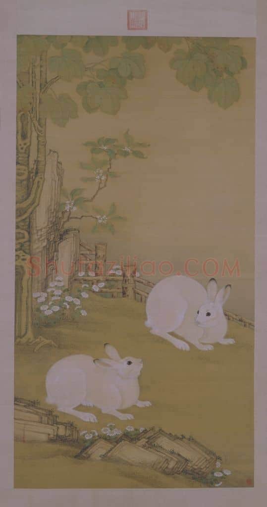冷枚梧桐双兔图轴 | 故宫绘画藏品