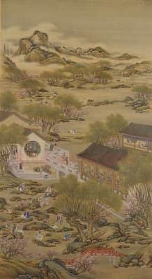 雍正十二月行乐图轴 | 故宫绘画藏品