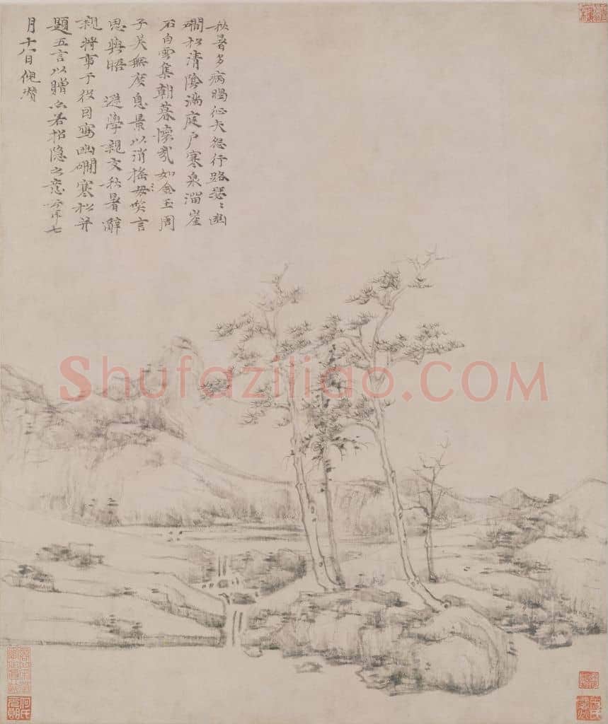 倪瓒幽涧寒松图轴 | 故宫绘画藏品